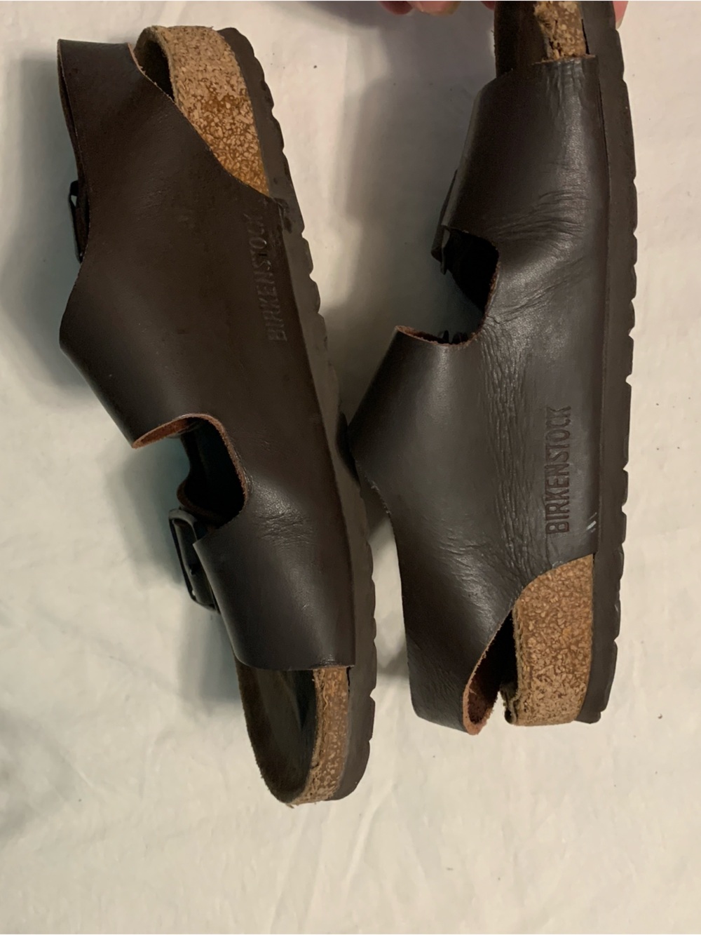 Birkenstock Brown Two-Strap Leather Sandals - Picture 3 of 10